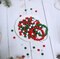 450-Piece 10mm Wooden Beads – Red, Green & White Painted Beads with 3mm Hole, Perfect for Christmas Crafts, Jewelry Making, and DIY Handmade Projects